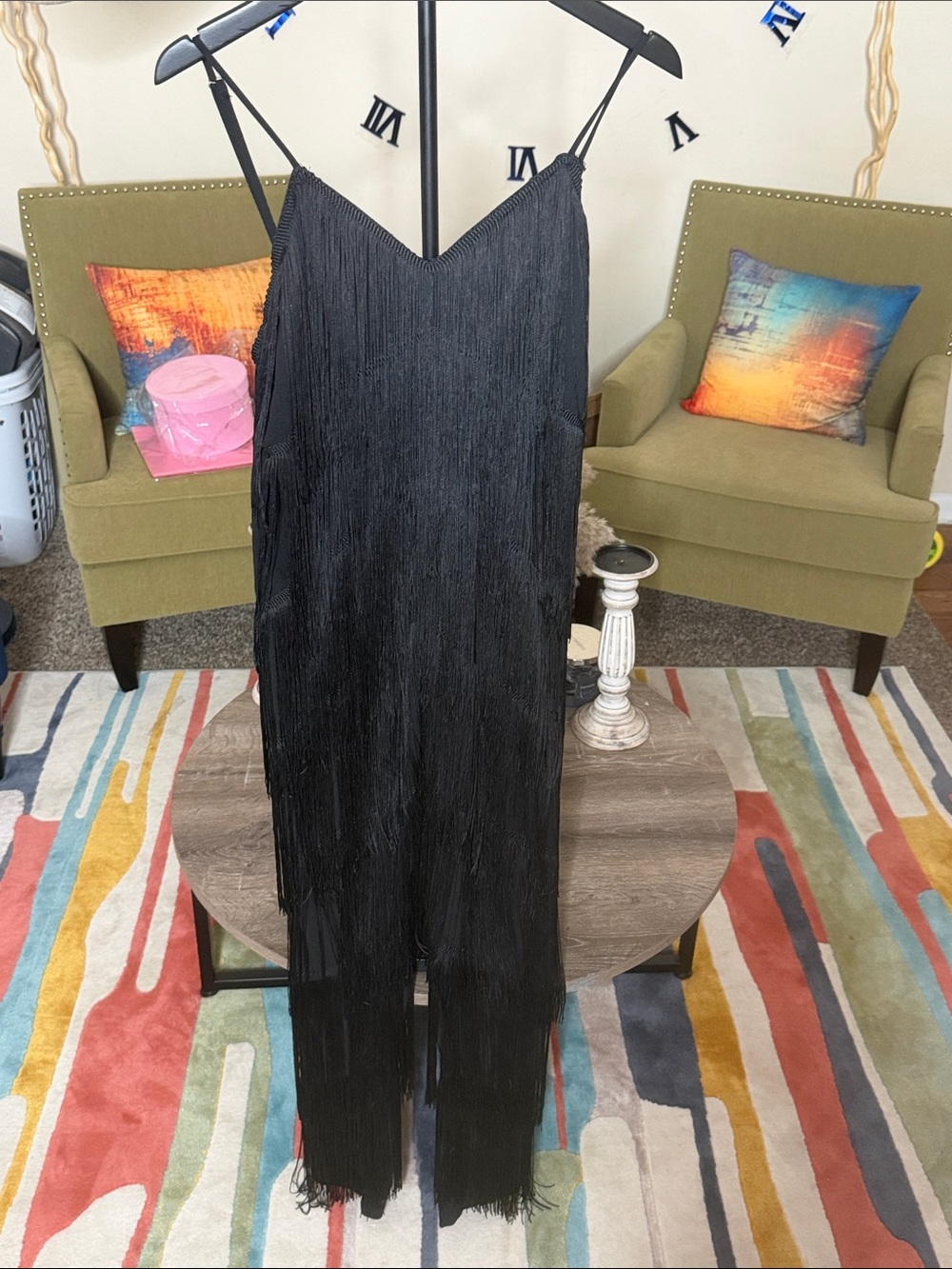 Black Fringe Jumpsuit - Women Pants & Jumpsuits